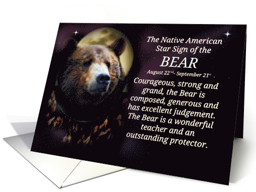 The Native American Zodiac Sign of the Bear (Virgo) card (1437480)