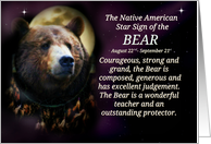 The Native American Zodiac Sign of the Bear (Virgo) card