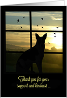 Thank You Sympathy and Support Sunset and Dog card