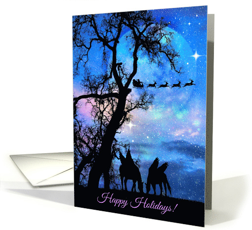 Happy Holidays Pegasus Moon and Santa Claus card (1442712)