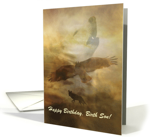 Customizable Happy Birthday to Birth Son Spiritual Wolf... (1448588)