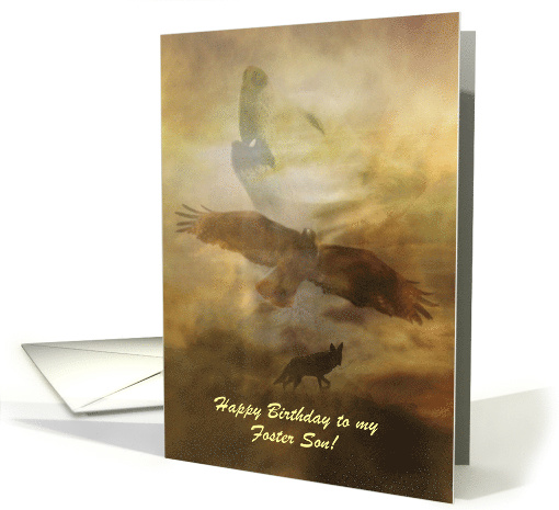 Customizable Happy Birthday to Foster Son Southwestern Spiritual card