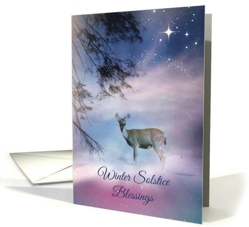 Beautiful Deer Winter Soltice Blessings card (1452178)