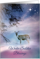 Beautiful Deer Winter Soltice Blessings card