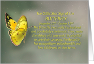 The Celtic Zodiac SIgn of the Butterfly - Libra card