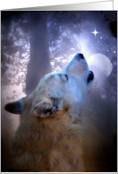 Winter Solstice Blessings Wolf and Moon card