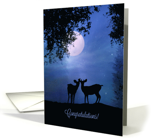 Congratulations Wedding Pretty Deer in Moonlight card (1467722)