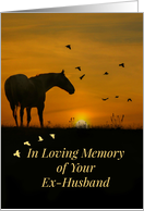 Loss of Ex Husband, Horse, Birds in Sunset card