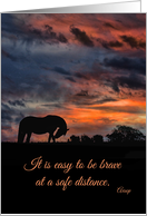 Be Brave, Encouragement Horse and Sunset Aseop, card