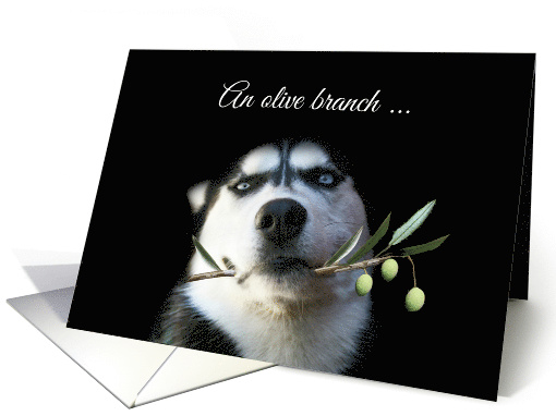 Olive Branch Cute Dog I am Sorry, Please Forgive Me, Apologies card
