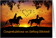 Congratulations on Marriage, Getting Hitched, Cute Country Western Wed card