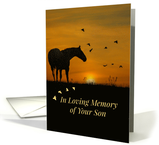Loss of Son, Sympathy Card, Horse and Birds in Sunset card (1471140)