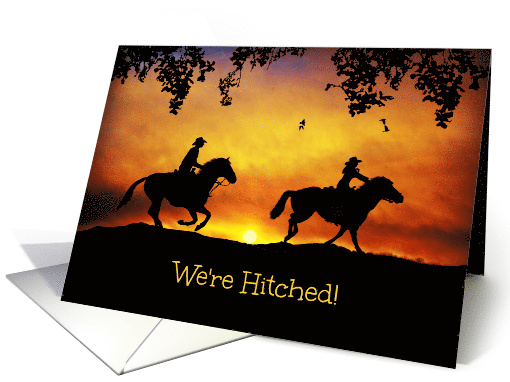 Wedding, Marriage Announcement, Country Western, Rustic Cowboy card