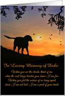 Customizable Dog Sympathy Memorial With Dog’s Name on Cover card