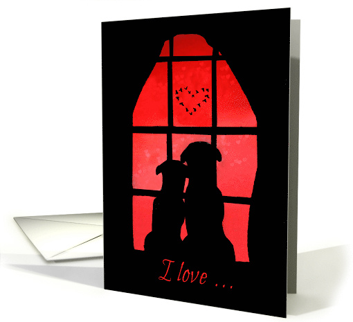 Cute Love Valentine's Day Two Romantic Dogs card (1472310)