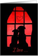 Cute Love Valentine’s Day Two Romantic Dogs card