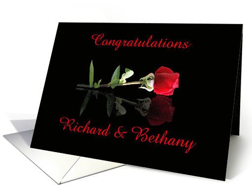 Custom Red Rose Congratulations Engagement card (1473606)