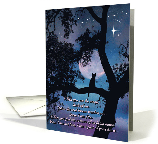 Spiritual Poem Sympathy Card With Cat and Moon card (1473850)