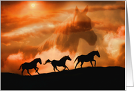 Horse and Sun Spirit Guide Blank Note Card