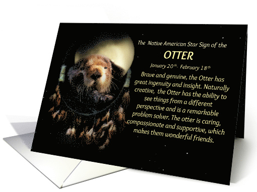 The Native American Sign of the Otter, the Traditional Aquarius, card