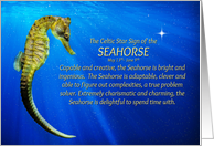 The Celtic Zodiac Sign of the Seahorse Gemini Birthday card