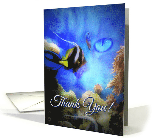 Cute Cat and Fish Thank You House Sitting card (1476572)