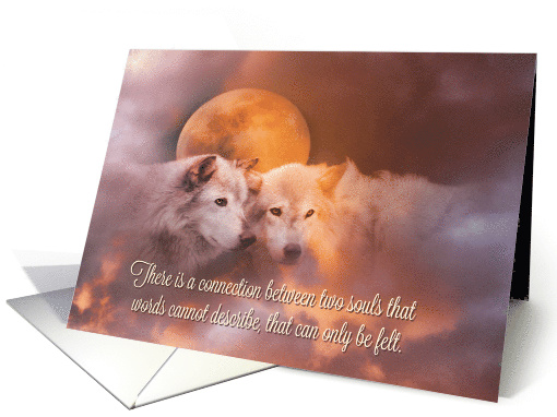 Soulmate Wolves Spiritual Vow Renewal Invitation, Native American card
