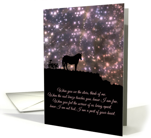 Spiritual Metaphysical Sympathy Poem with Horse and Stars card