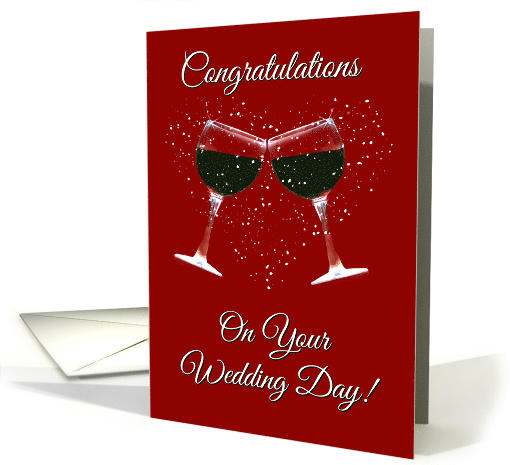 Red Wine Toasting Congratulations on your Wedding Day card (1482592)