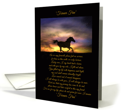 Beautiful Horse Sympathy Condolences with Spiritual Poem... (1489502)