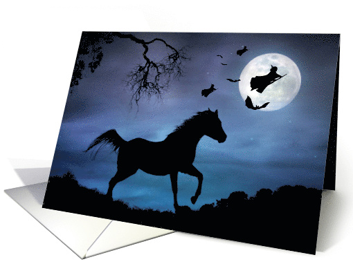 Happy Halloween Horse and Witch Spooky card (1490884)