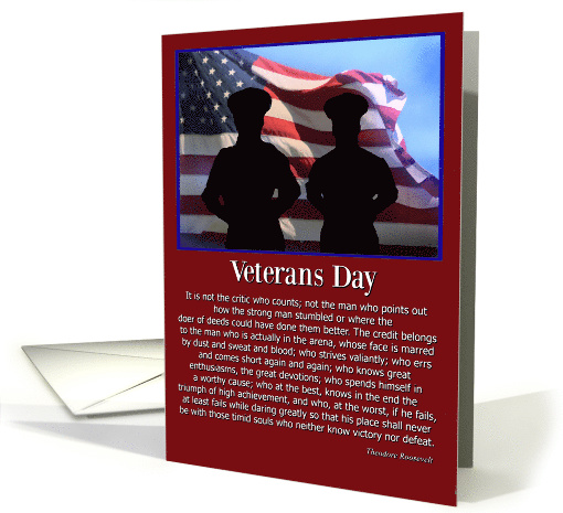 Veterans Day Famous Quote Teddy Roosevelt, card (1493364)