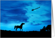 Horse and Santa Magic of The Season Happy Holidays card