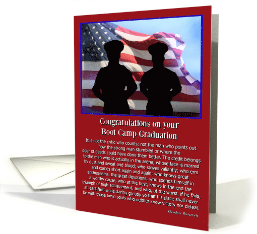 Boot Camp Graduation Flag Patriotic Famous Quote... (1494556)