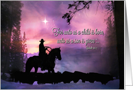 Cowboy Church Bible Verse Religious Christmas in the Snow card
