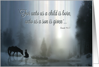 Humble Cowboy Religious Christmas Card Bible Quote Isaiah 9:6-7 card