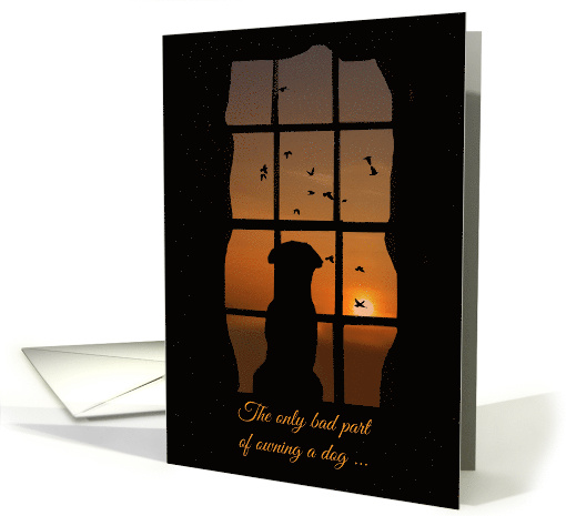 Loss of Dog Sympathy Dog in Window with Birds at Sunset card (1496120)