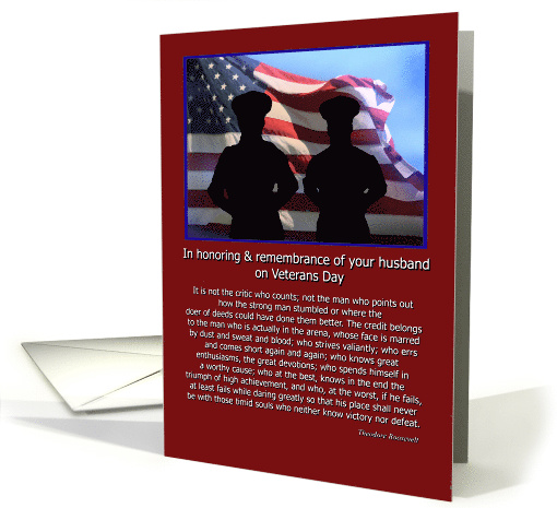 In Honoring and Remembrance of your Husband on Veterans Day card