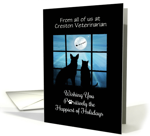 Dog and Cat Veterinarian Animal Services Business Christmas card