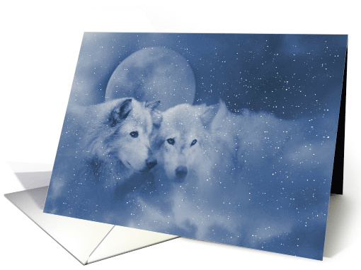 Wolf Season's Greetings, Beauty of the Season, Wolf Snow Holiday card