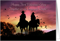 Cowboy Country Western 1st Valentine’s Day together as an Engaged card