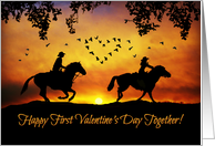 Cowboy Country Western 1st Valentine’s Day together card