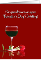 Valentine’s Day Wedding, Getting Married on Valentine’s Day with Wine card