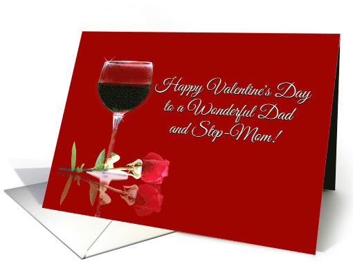 Happy Valentine's Day to a Wonderful Dad and Step Mom Mother card