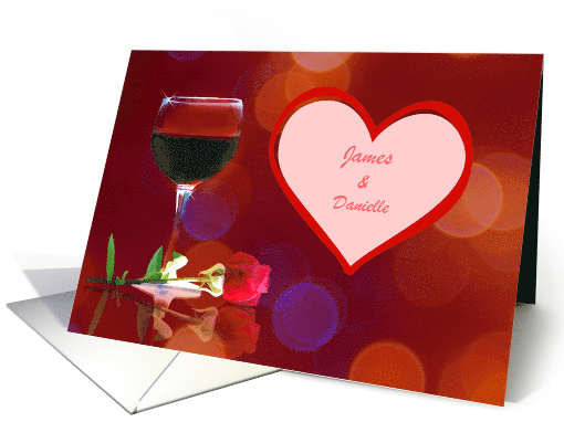 Wine & Rose Congratulations on Valentine's Day Wedding... (1509496)