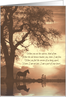 Spiritual Sympathy Condolences with Horse Oak Tree Sepia Colors card