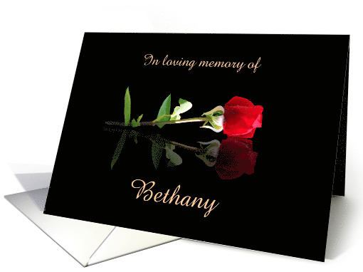 Customized Sympathy Card In Loving Memory Red Rose card (1515320)