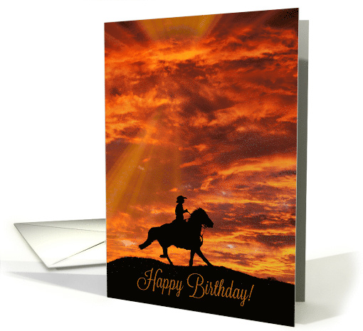 Cowboy and Horse Sun Country Western Happy Birthday card (1516050)