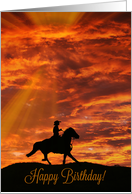 Cowboy and Horse Sun Country Western Happy Birthday card