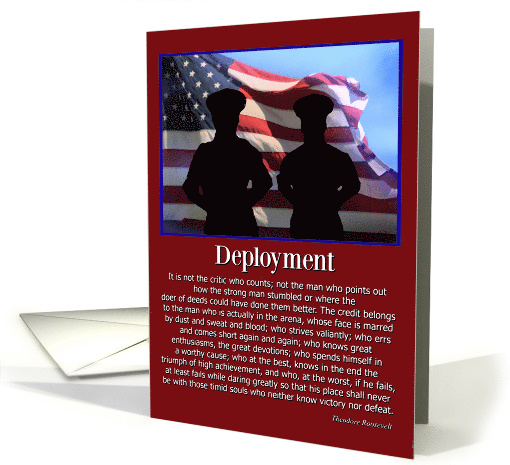 Good Bye Military Deployment Famous Quote by Theodore Roosevelt card